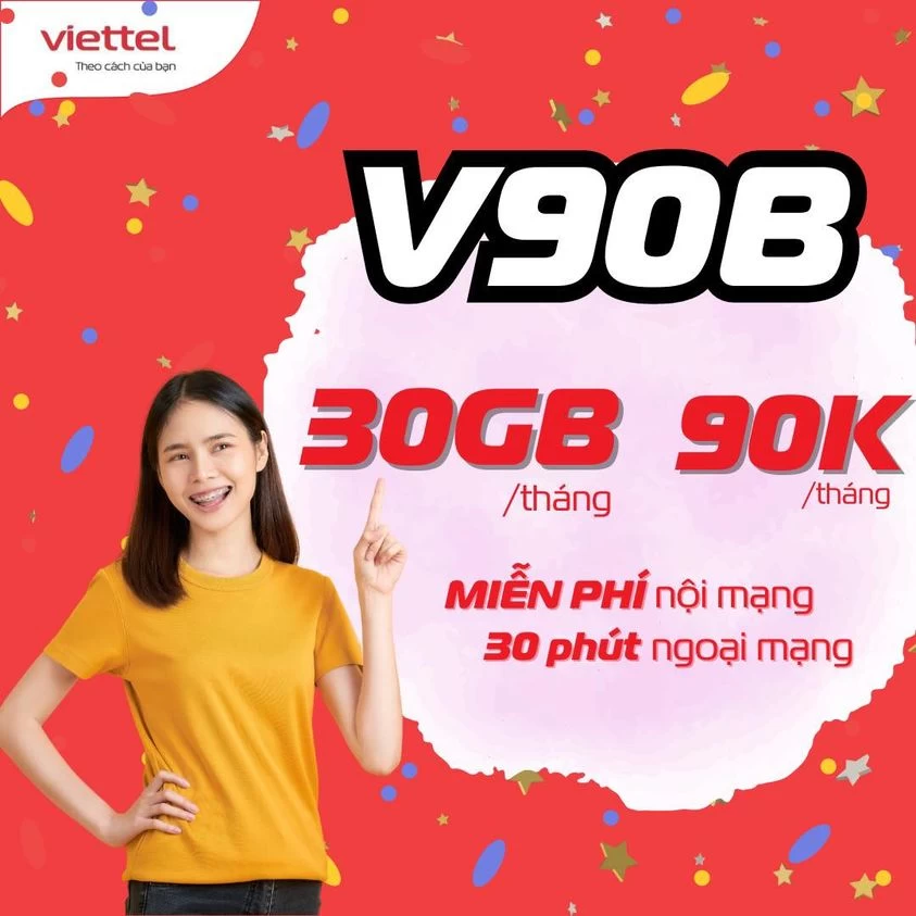 Đăng Ký Gói V90B có 30GB và Gọi Miễn phí