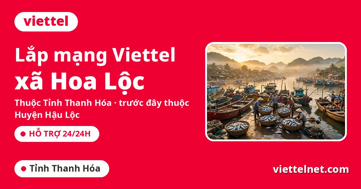 Tư vấn lắp mạng Viettel xã Hoa Lộc cho gia đình và cơ sở kinh doanh hải sản